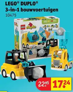 Kruidvat LEGO DUPLO 3-in-1 bouwvoertuigen aanbieding