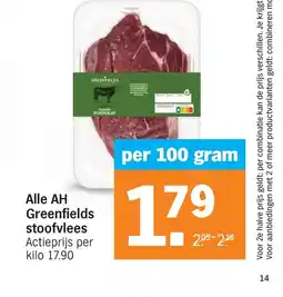 Albert Heijn Alle AH Greenfields stoofvlees aanbieding