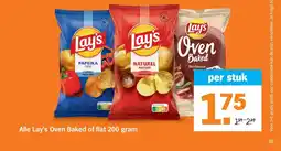 Albert Heijn Alle Lay's Oven Baked of flat 200 gram aanbieding