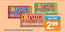 Albert Heijn Tony's Chocolonly repen 180 gram aanbieding