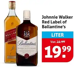 Hoogvliet Johnnie Walker Red Label of Ballantine's aanbieding