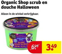 Kruidvat Organic Shop scrub en douche Halloween aanbieding