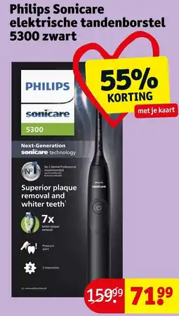Kruidvat Philips Sonicare elektrische tandenborstel 5300 zwart aanbieding