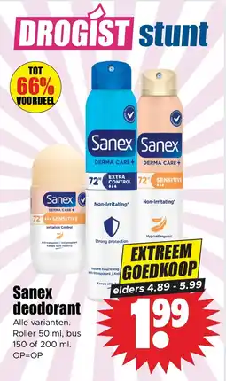 Dirk Sanex deodorant aanbieding