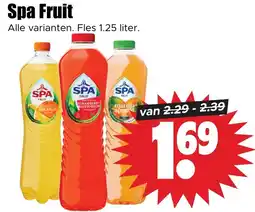 Dirk Spa Fruit. Alle varianten. Fles 1.25 liter. aanbieding