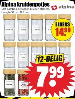 Dirk Alpina kruidenpotjes aanbieding