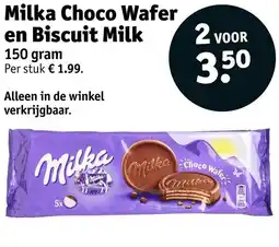 Kruidvat Milka Choco Wafer en Biscuit Milk aanbieding