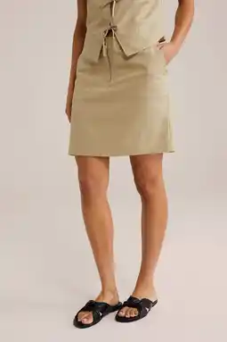 Wehkamp WE Fashion linnen korte rok beige aanbieding