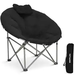ANWB Trvlmore Campingstoel XL Opvouwbaar 150KG Vouwstoel Zwart aanbieding