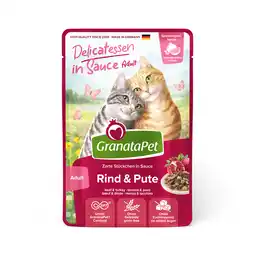 Zooplus Voordeelpakket 24x100g GranataPet Delicatessen in Saus Rund & Kalkoen nat kattenvoer aanbieding