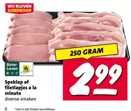 Nettorama Speklap of filetlapjes a la minute aanbieding
