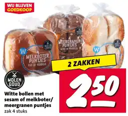 Nettorama Witte bollen met sesam of melkboter/meergranen puntjes aanbieding