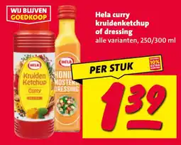 Nettorama Hela curry kruidenketchup of dressing aanbieding
