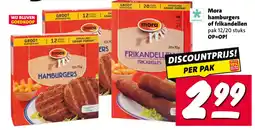 Nettorama Mora hamburgers of frikandellen aanbieding