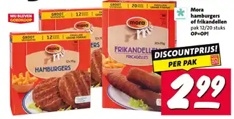 Nettorama Mora hamburgers of frikandellen aanbieding