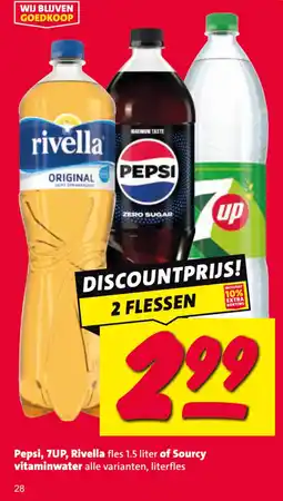 Nettorama Pepsi, 7UP, Rivella of Sourcy vitaminwater aanbieding