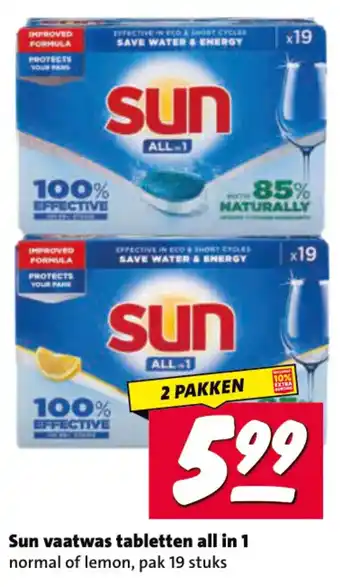 Nettorama Sun vaatwas tabletten all in 1 aanbieding