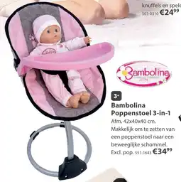 Top1Toys Bambolina Poppenstoel 3-in-1 aanbieding