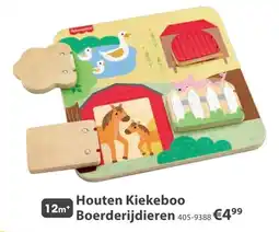 Top1Toys Fisher-Price Houten Kiekeboo Boerderijdieren aanbieding