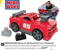 Top1Toys MEGA BLOKS Bouw en Rij Raceauto 3-in-1 Bouwset aanbieding