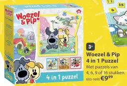 Top1Toys Woezel & pip 4 in 1 puzzel aanbieding