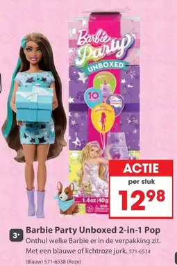 Top1Toys Barbie Party Unboxed 2-in-1 Pop aanbieding