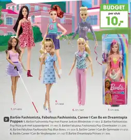 Top1Toys Barbie Fashionista, Fabulous Fashionista, Career I Can Be en Dreamtopia Poppen aanbieding