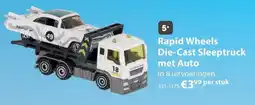 Top1Toys Rapid Wheels Die-Cast Sleeptruck met Auto aanbieding