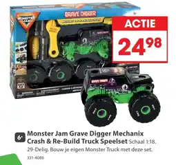 Top1Toys Monster Jam Grave Digger Mechanix Crash & Re-Build Truck Speelset aanbieding