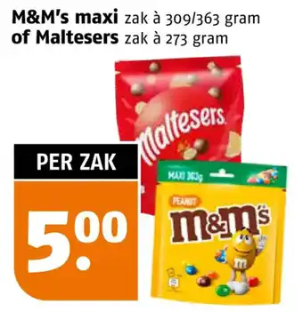 Poiesz M&M's maxi of Maltesers aanbieding