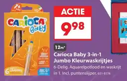 Top1Toys Carioca Baby 3-in-1 Jumbo Kleurwaskrijtjes aanbieding