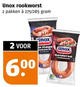 Poiesz Unox rookworst aanbieding