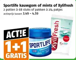 Poiesz Sportlife kauwgom of mints of Xylifresh aanbieding