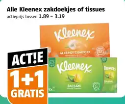 Poiesz Alle Kleenex zakdoekjes of tissues aanbieding