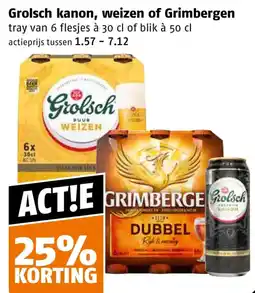 Poiesz Grolsch kanon, weizen of Grimbergen aanbieding
