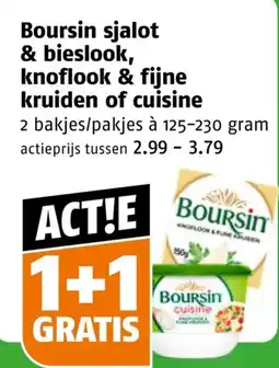 Poiesz Boursin sjalot & bieslook, knoflook & fijne kruiden of cuisine aanbieding