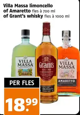 Poiesz Villa Massa limoncello of Amaretto of Grant's whisky aanbieding