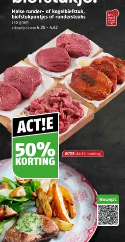 Poiesz Malse runder- of kogelbiefstuk, biefstukpuntjes of rundersteaks aanbieding