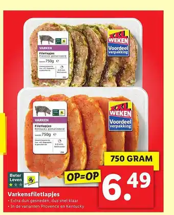 Lidl Varkensfiletlapjes aanbieding