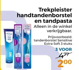Trekpleister Trekpleister handtandenborstel en tandpasta aanbieding