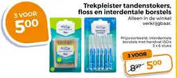 Trekpleister Trekpleister tandenstokers, floss en interdentale borstels aanbieding