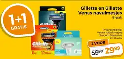 Trekpleister Gillette en Gillette Venus navulmesjes aanbieding