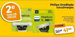Trekpleister Philips OneBlade navulmesjes aanbieding