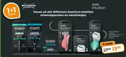 Trekpleister Wilkinson Sword en Intuition scheerapparaten en navulmesjes aanbieding