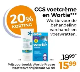 Trekpleister CCS voetcrème en Wortie aanbieding