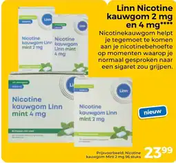 Trekpleister Linn Nicotine kauwgom aanbieding