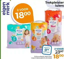 Trekpleister eigen merk trekpleister luiers aanbieding