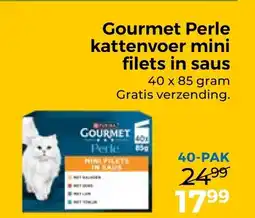 Trekpleister Gourmet Perle kattenvoer mini filets in saus aanbieding