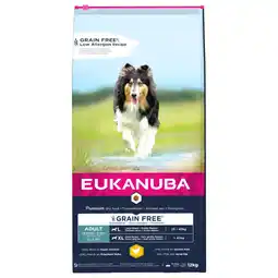 Pets Place Eukanuba Adult Large Grain Free - Hondenbrokken - Kip 12 kg aanbieding