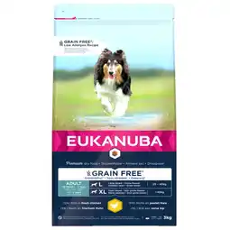 Pets Place Eukanuba Adult Large Grain Free - Hondenbrokken - Kip 3 kg aanbieding